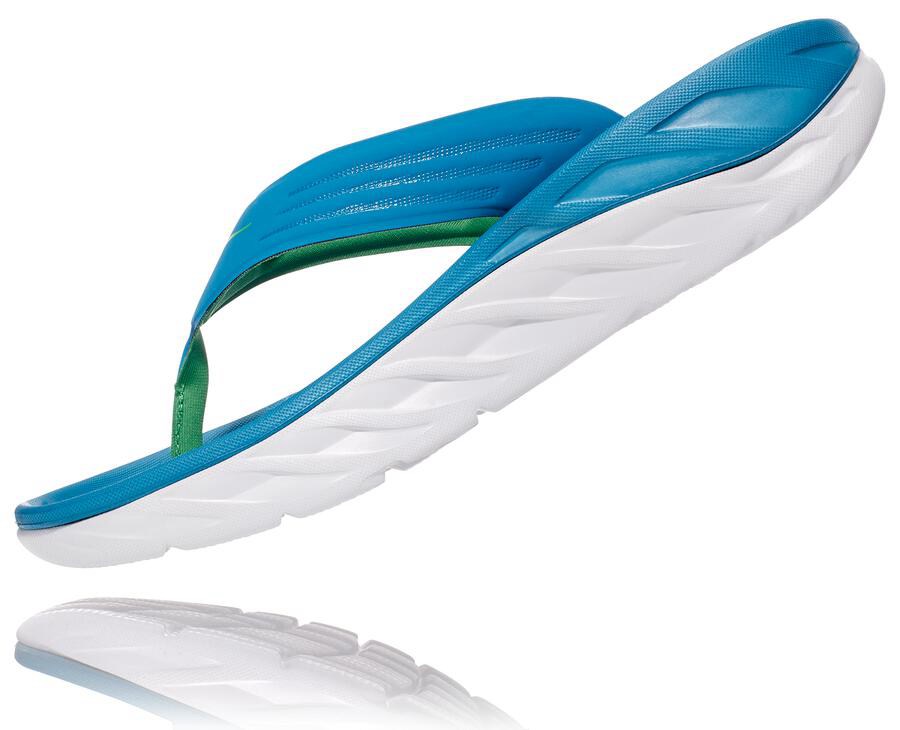 Hoka One One Sandalen Heren - Ora Recovery Flip - Blauw/Wit - WN0745396